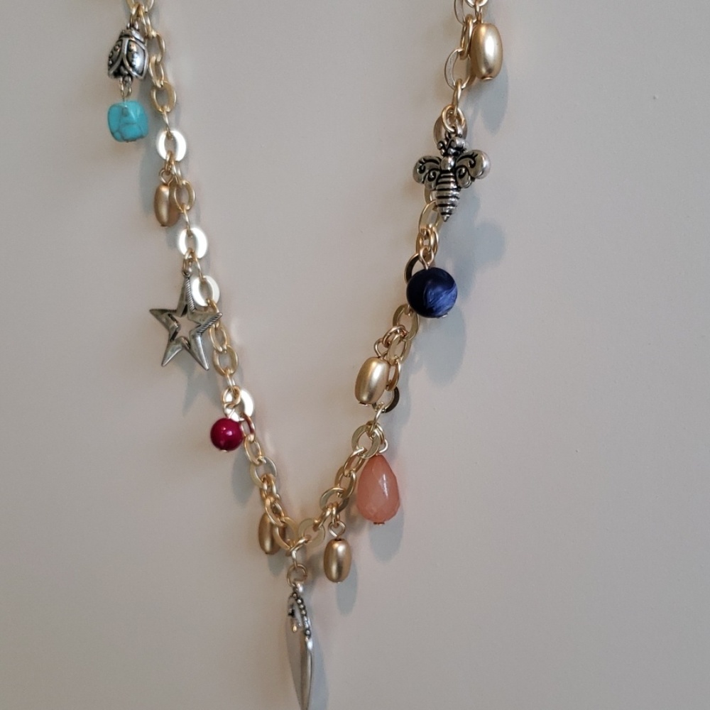 36" brushed goldtone fashion necklace